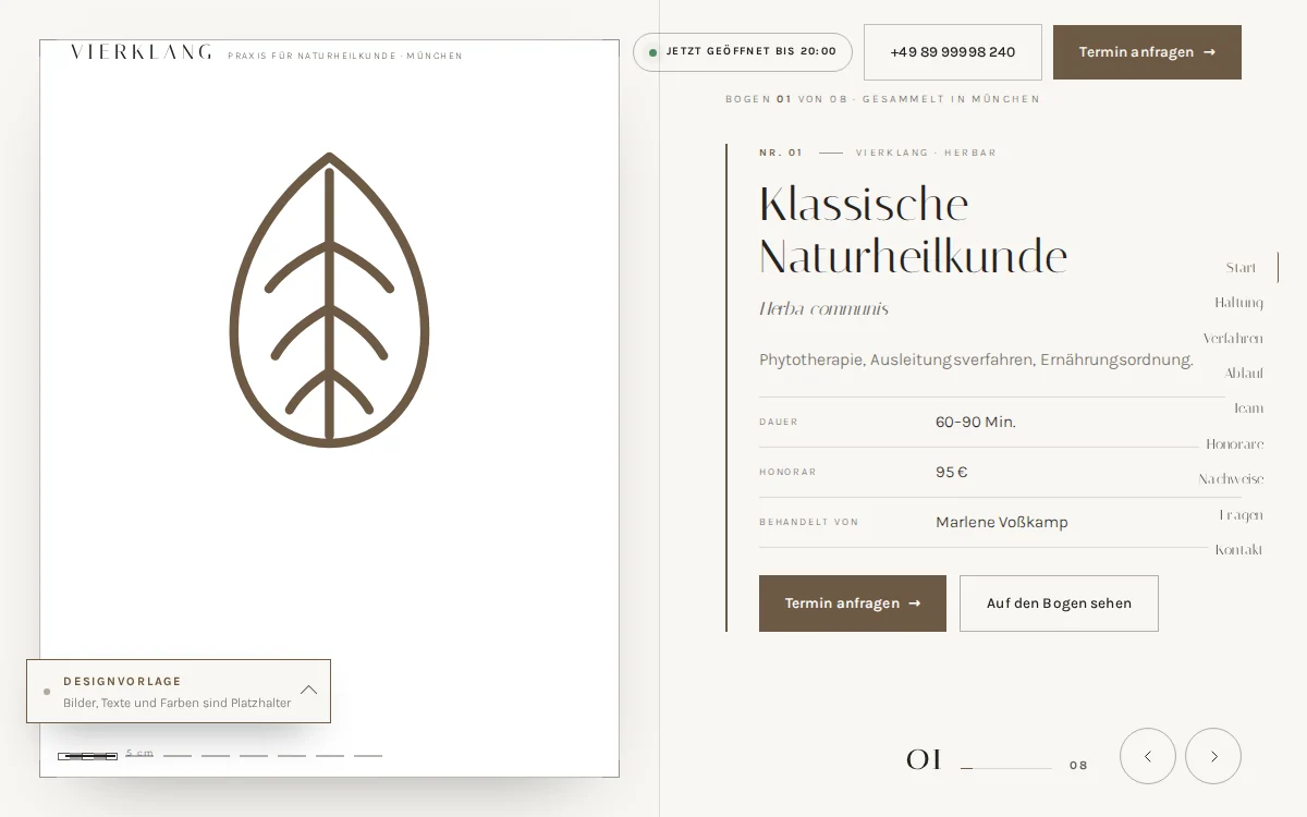 Kopfbereich des Entwurfs Birke